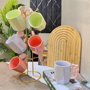 طقم مج شاي 7 قطع - وردة