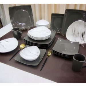 طقم عشاء مربع 26 قطعة - ميكس