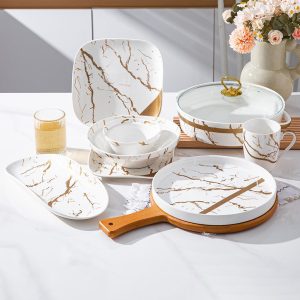 طقم عشاء 35 قطعة ماربل