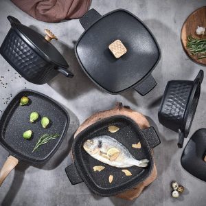 طقم حلل مربع 14 قطعة - ايديال هوم