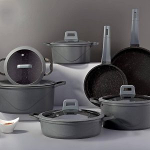 طقم حلل جيرانيت روبي دايكاست - 12 قطعة