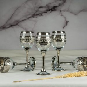 طقم كاسات فضي 6 قطع تركي