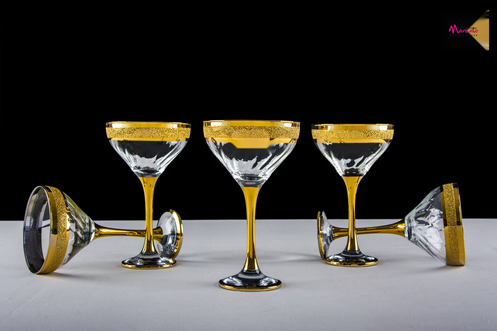 طقم كاسات جيلى 6 قطعه فراي كرنكل دهب فاكيوم ريجا