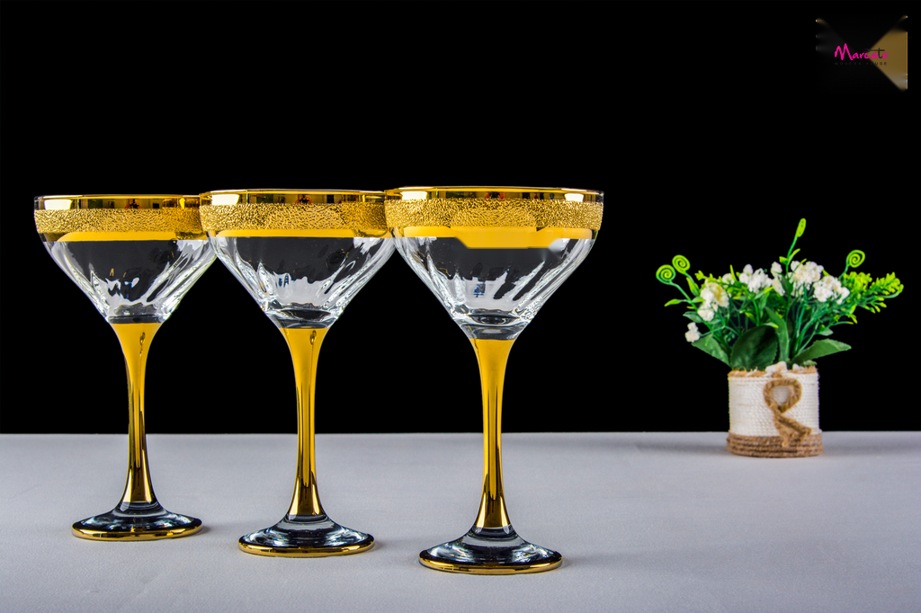 طقم كاسات جيلى 6 قطعه فراي كرنكل دهب فاكيوم ريجا - الصورة 2