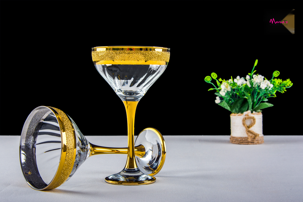 طقم كاسات جيلى 6 قطعه فراي كرنكل دهب فاكيوم ريجا - الصورة 3