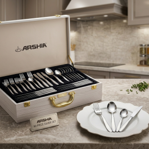 طقم معالق 90 قطعة - أرشيا - فضي